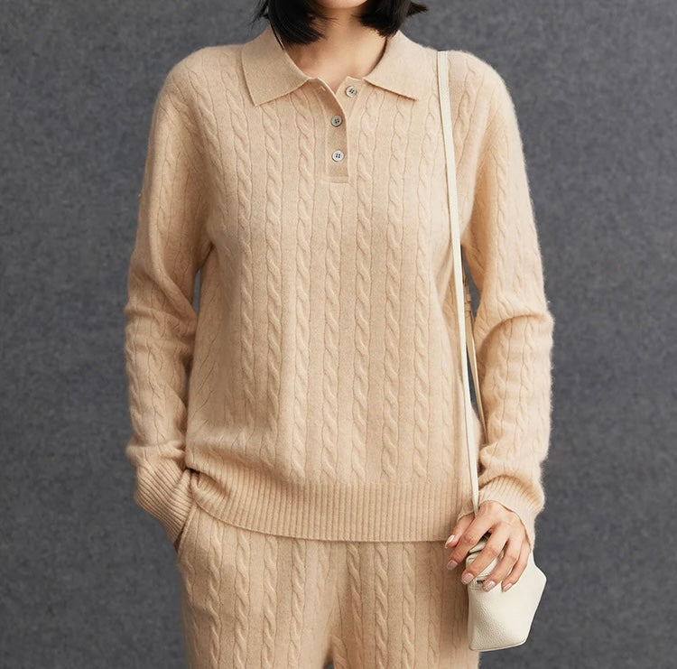 Kaszmirowy sweter polo