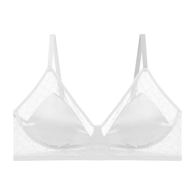 Jedwabny biustonosz z koronką