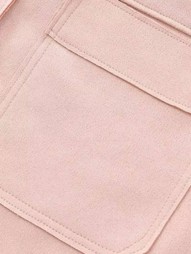 Koszulowa kurtka ze sztucznego zamszu