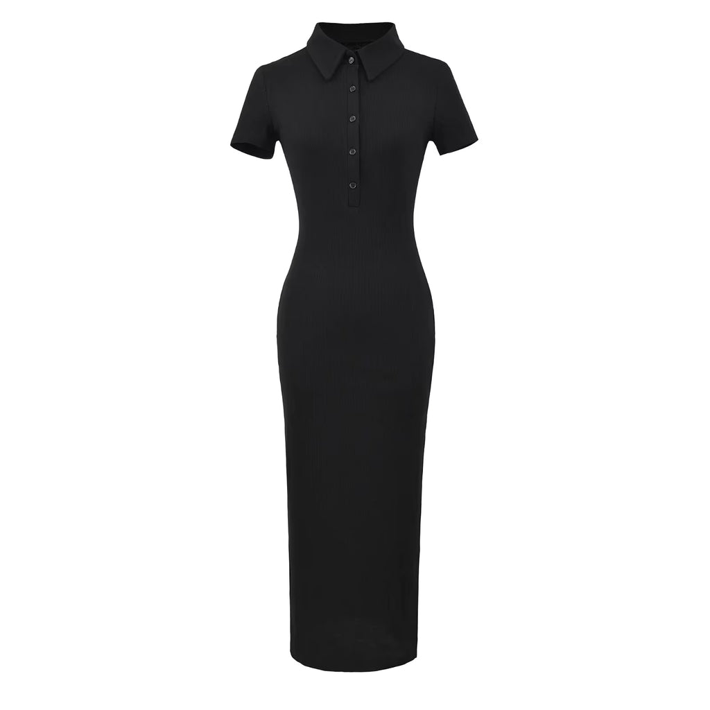 Dopasowana sukienka z kołnierzykiem
