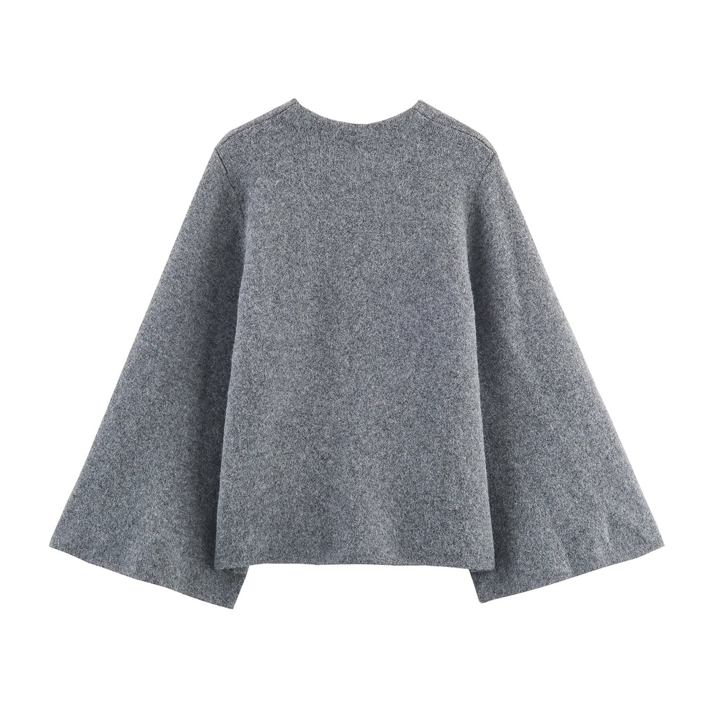 Szary kardigan z wiązaniem Regina