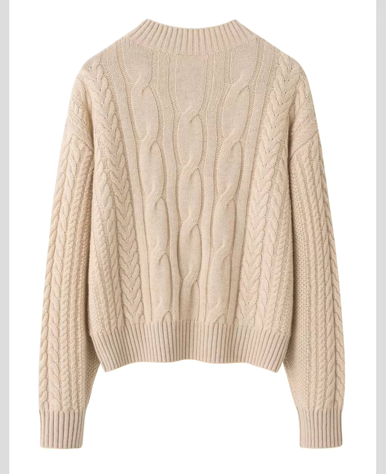 Beżowy kaszmirowy sweter 100% kaszmir