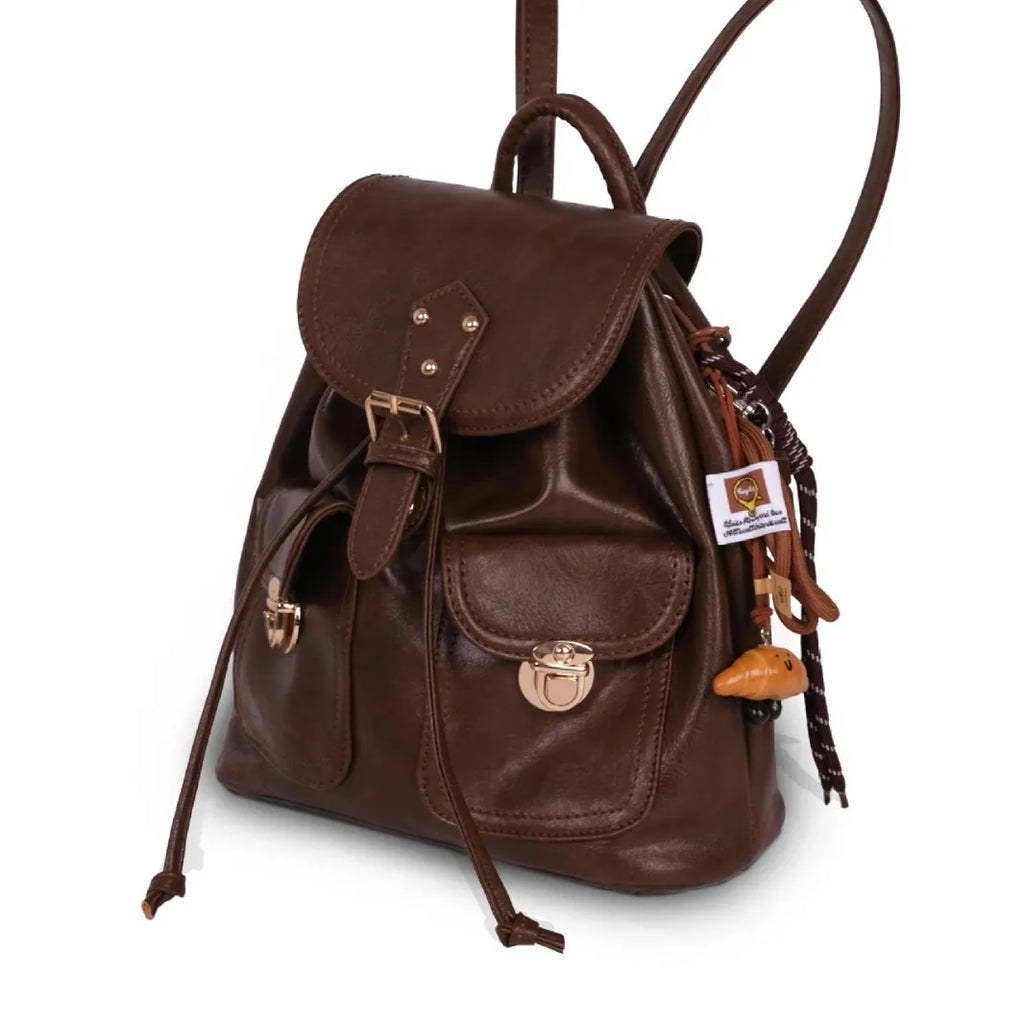 Brązowy plecak ze sztucznej skóry