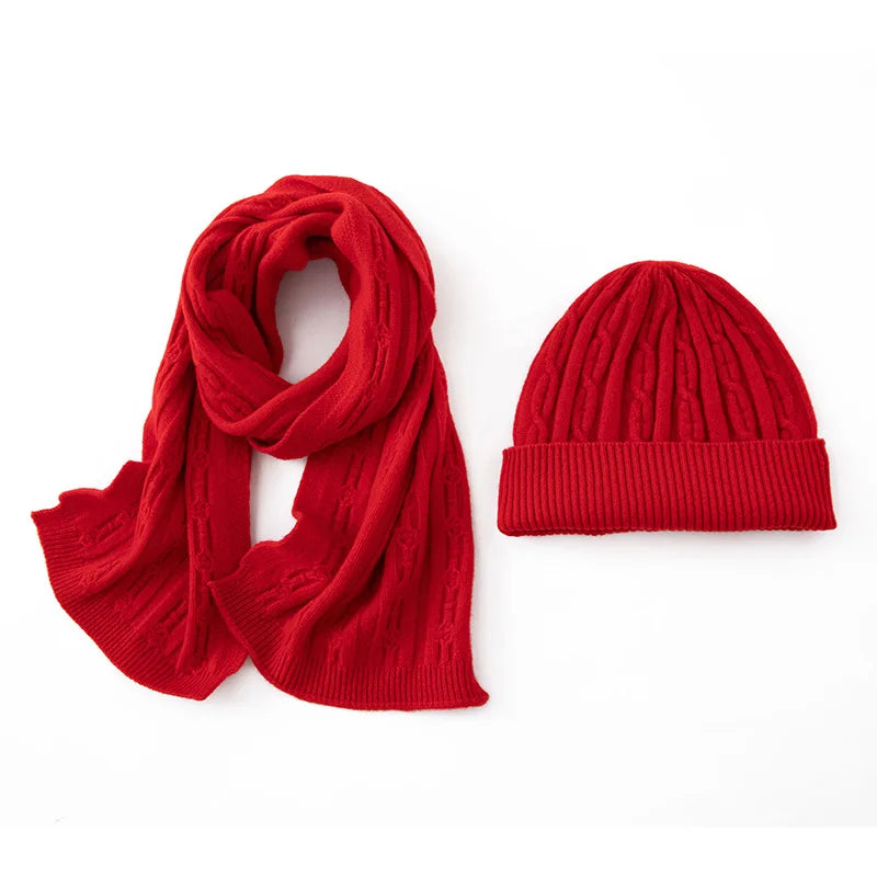Wełniany komplet zimowy czapka i szalik