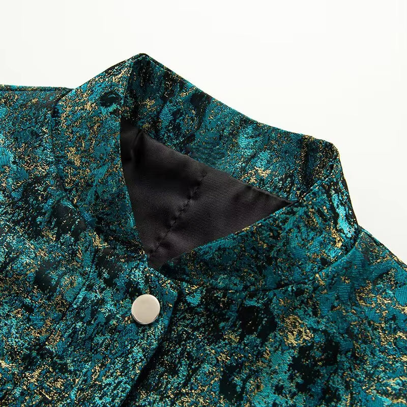 Turkusowa metaliczna kurtka