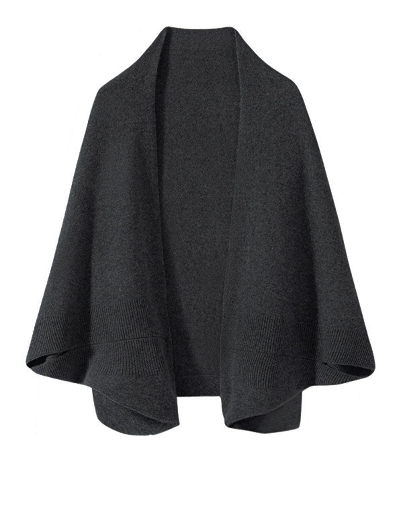 Wełniane ponczo o luźnym kroju