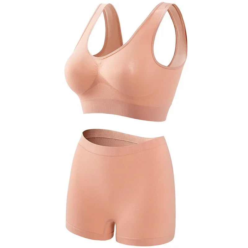 Miękki bezszwowy zestaw bielizny top i szorty