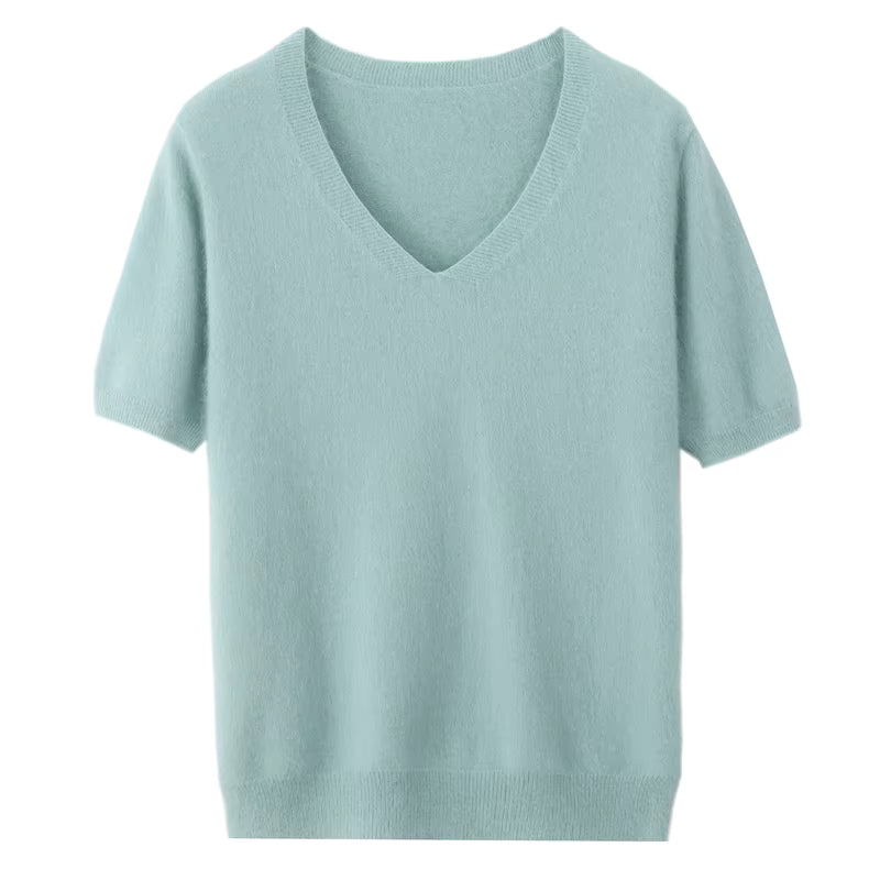 Dzianinowa bluzka z krótkim rękawkiem