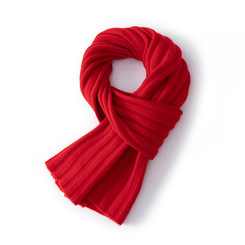 Wełniany szalik prążkowany unisex