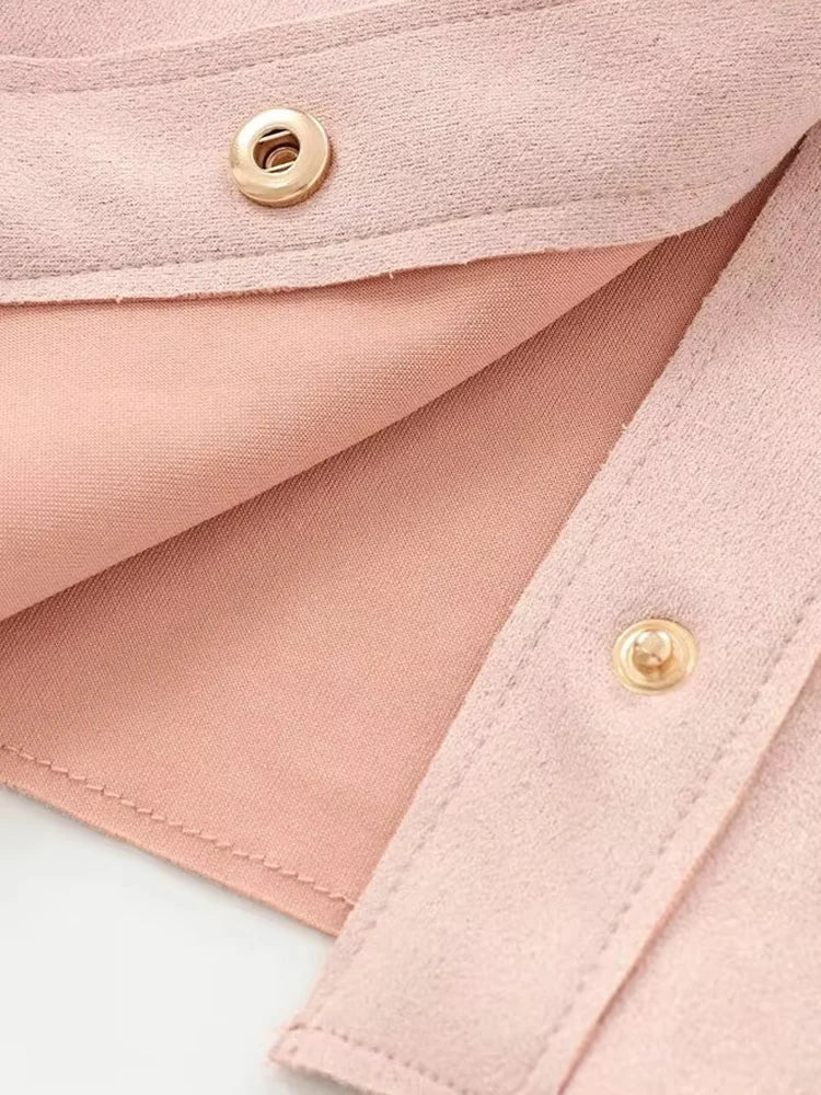 Koszulowa kurtka ze sztucznego zamszu