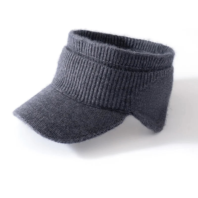 Kaszmirowa czapka z daszkiem