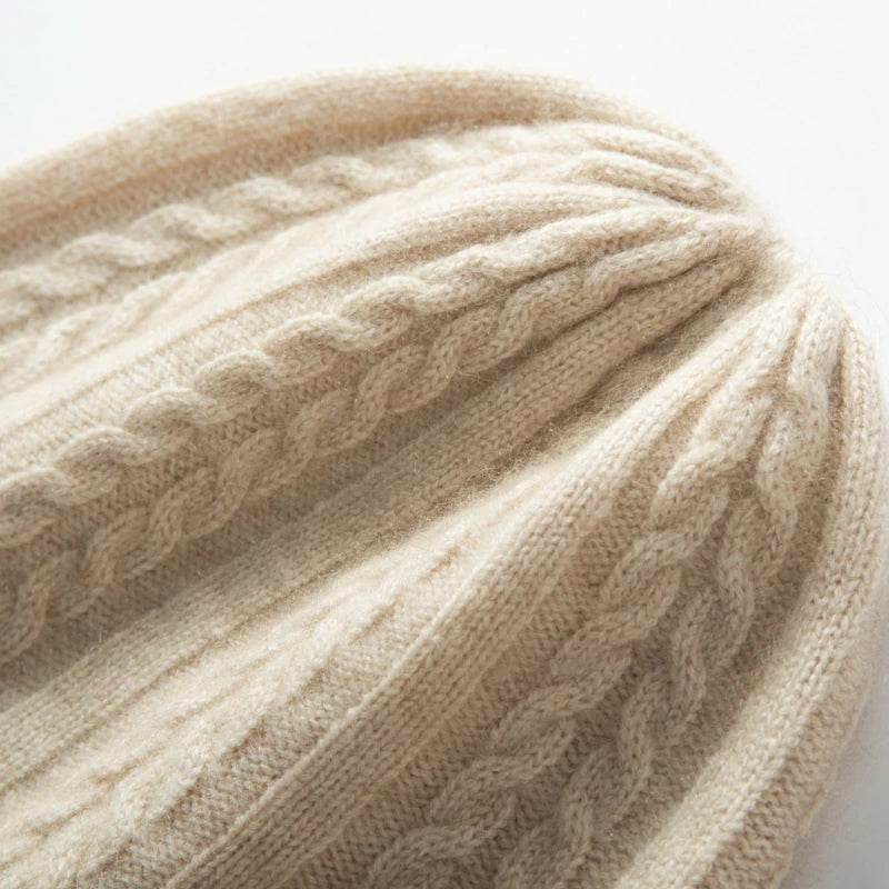 Kaszmirowa czapka zimowa