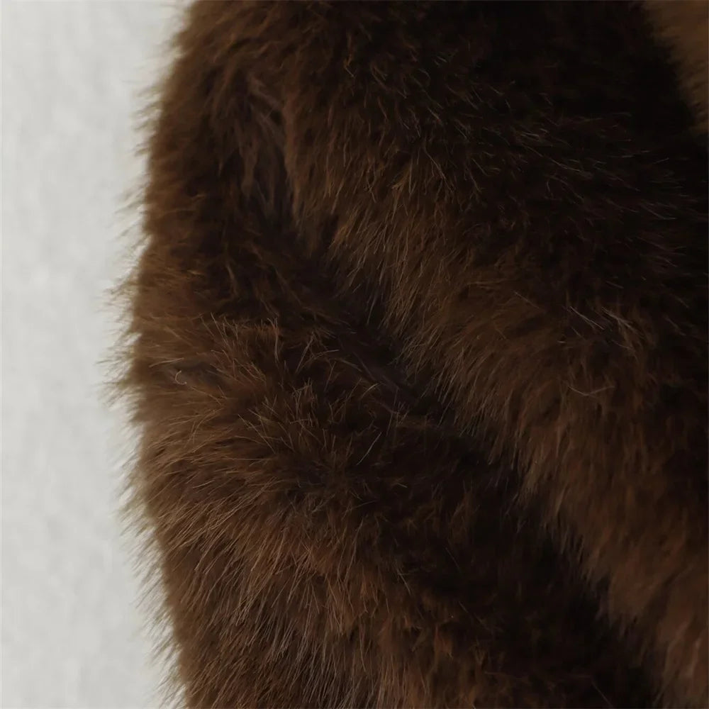 Czekoladowe sztuczne futerko