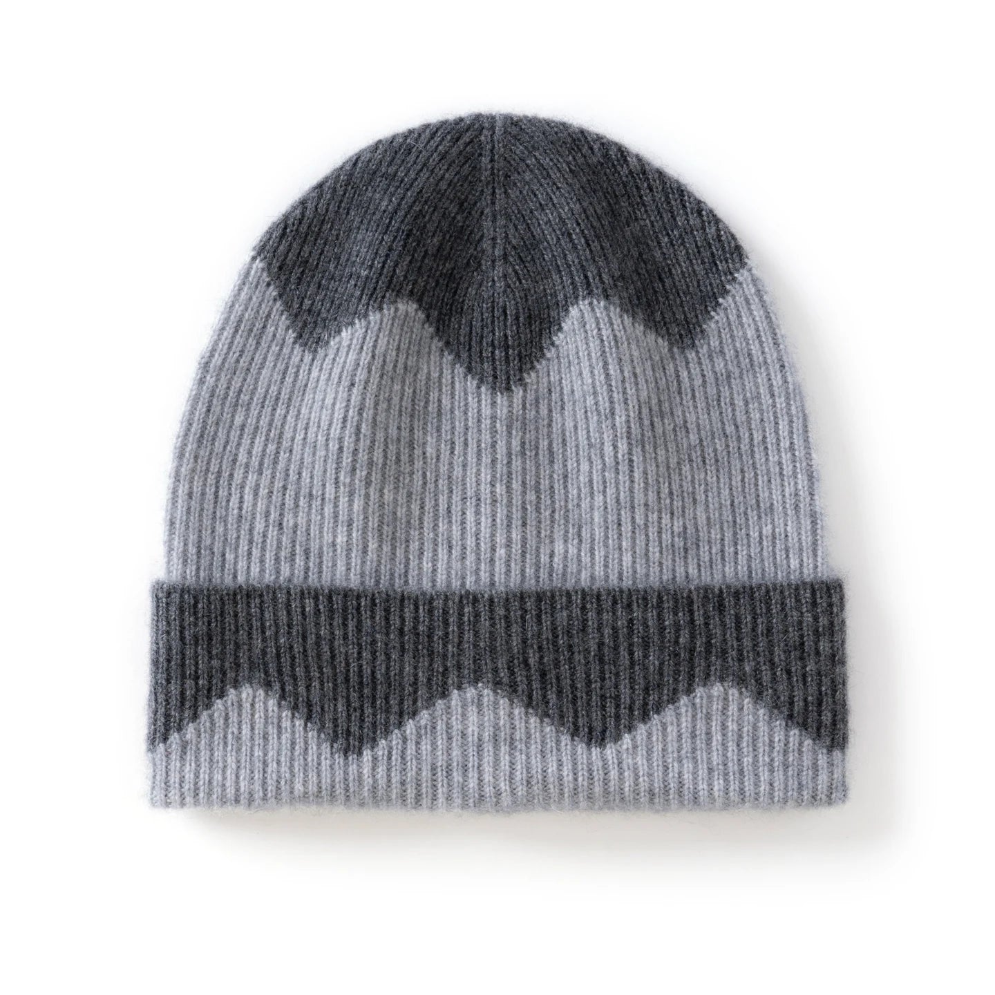 Dwukolorowa kaszmirowa czapka beanie