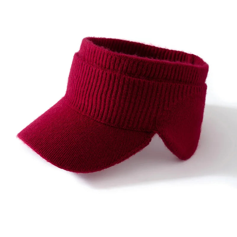 Kaszmirowa czapka z daszkiem