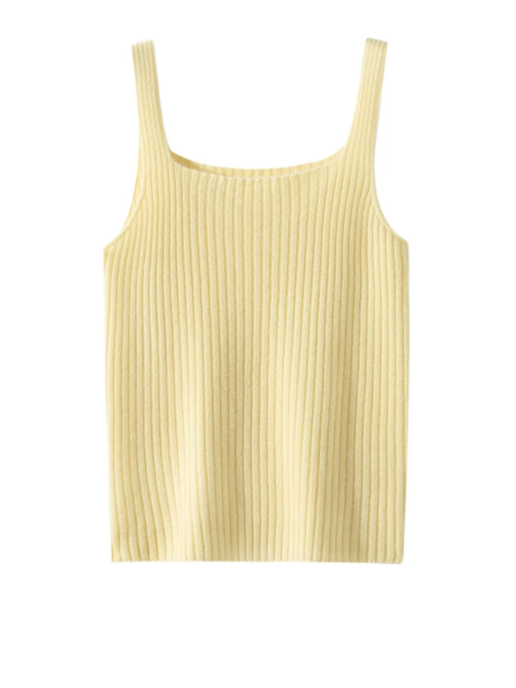 Kaszmirowy top na ramiączkach