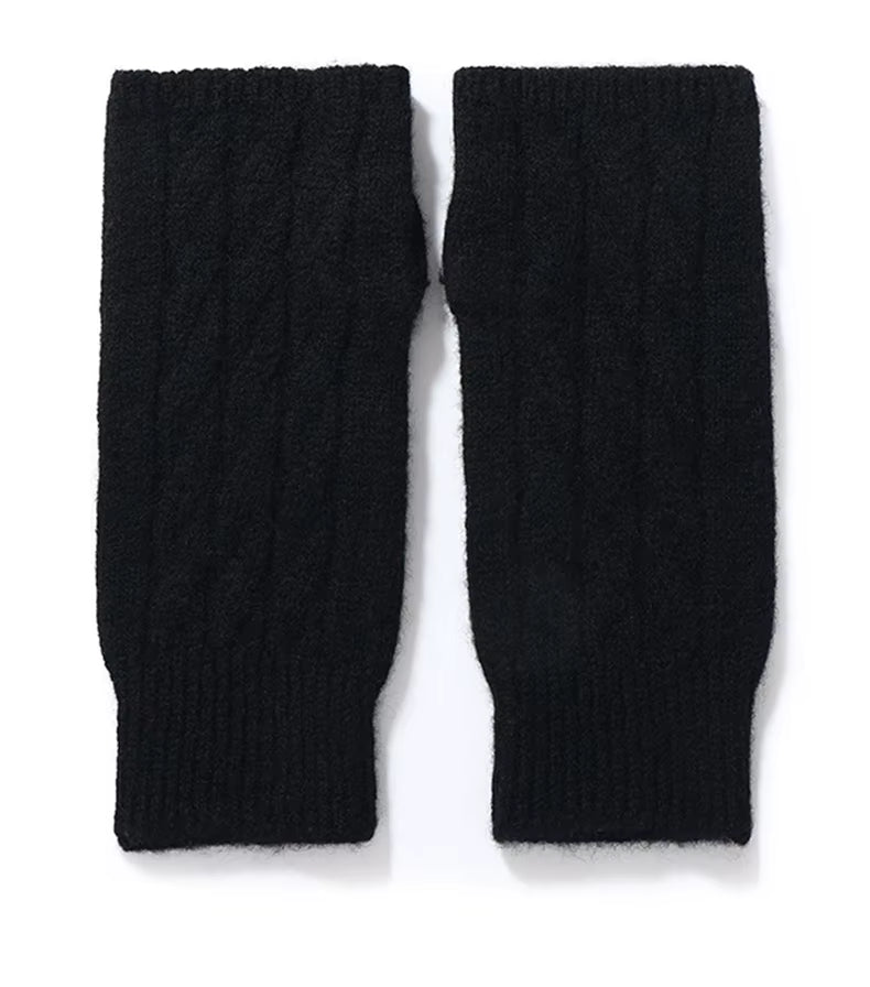 Wełniane mitenki rękawiczki bez palców