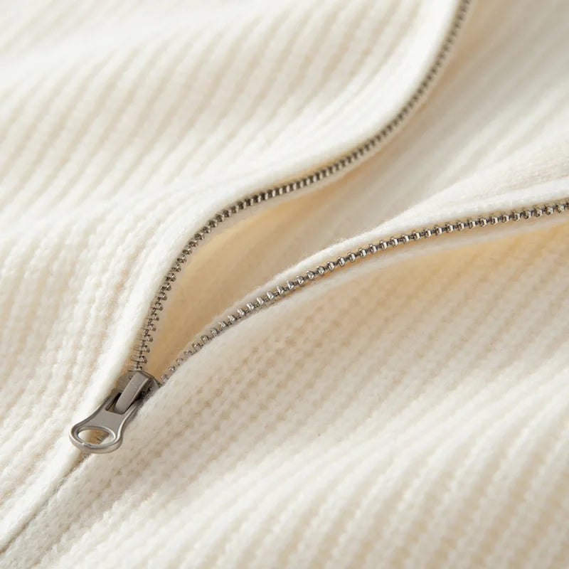 Wełniany sweter na suwak 100% wełna merino