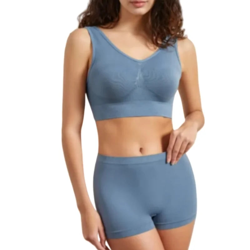 Miękki bezszwowy zestaw bielizny top i szorty