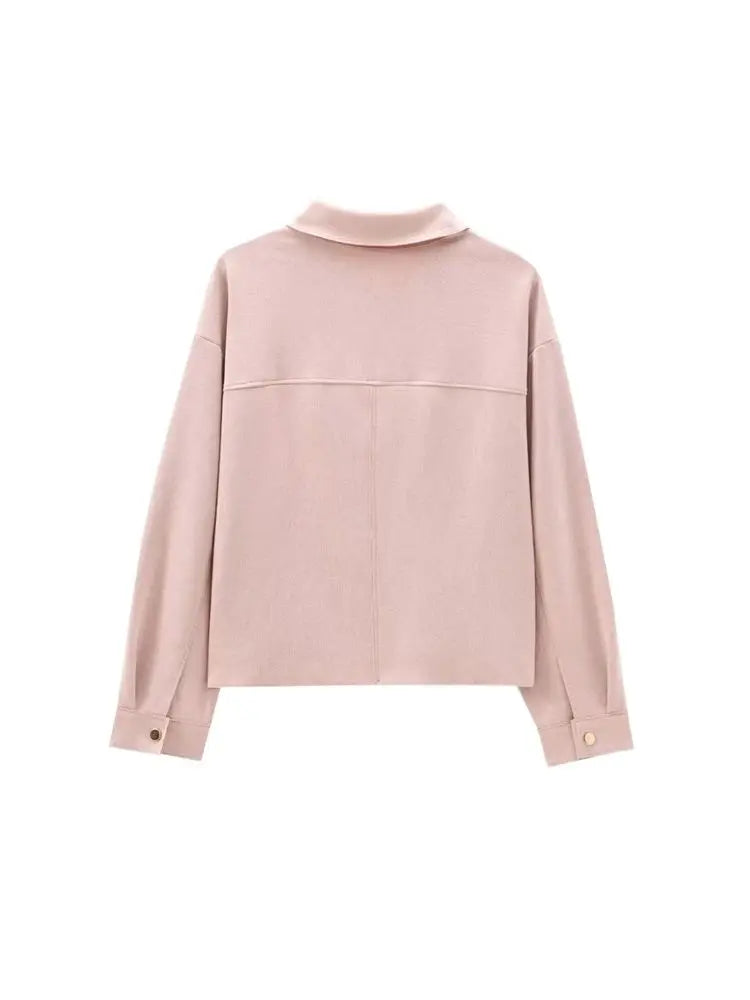 Koszulowa kurtka ze sztucznego zamszu