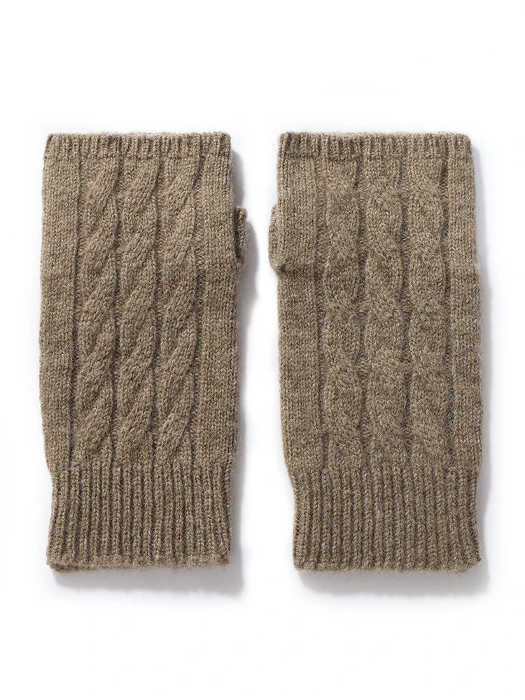 Wełniane mitenki rękawiczki bez palców