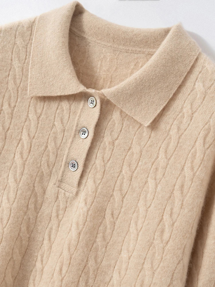 Kaszmirowy sweter polo