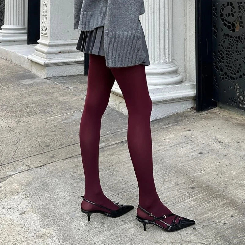 Kolorowe gładkie rajstopy