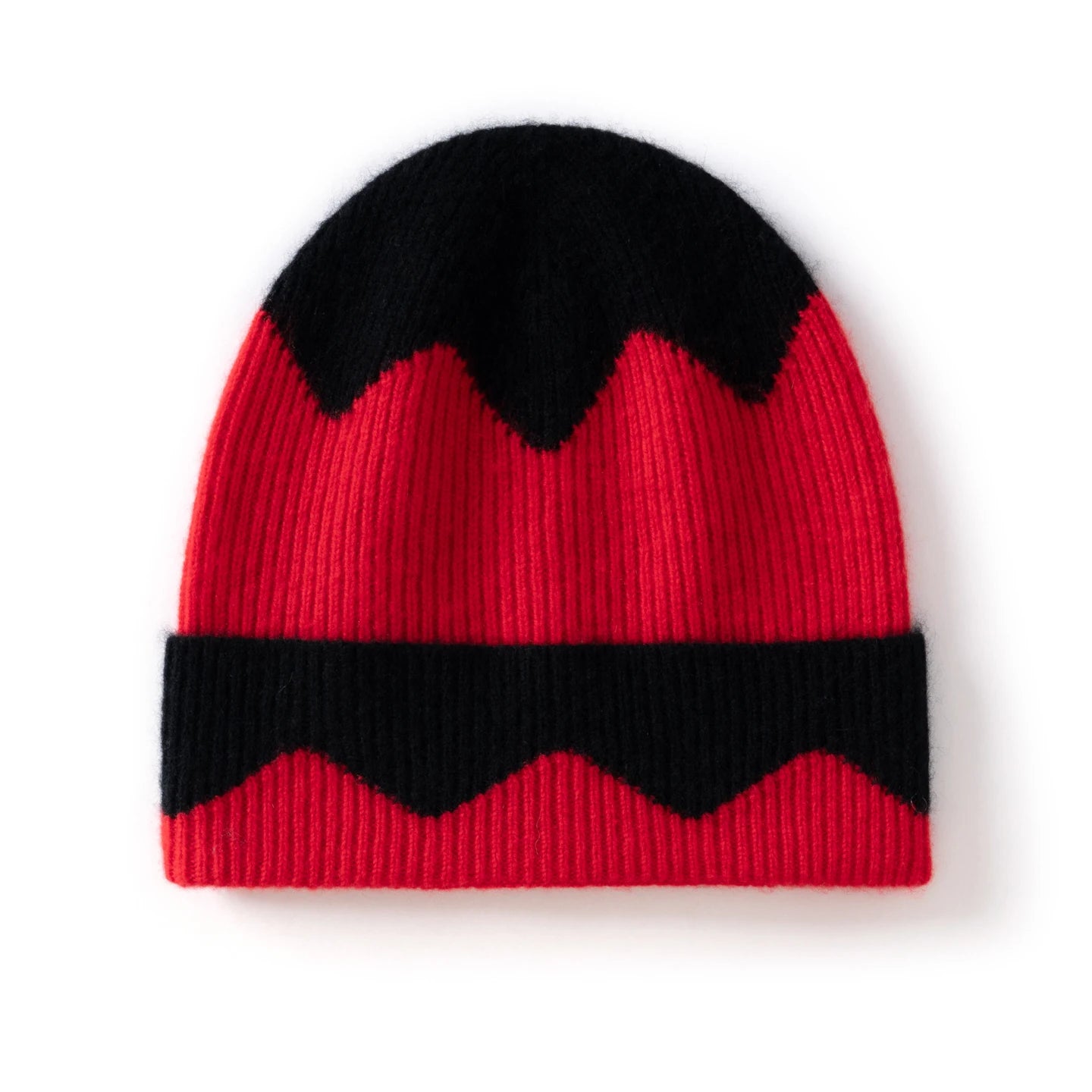 Dwukolorowa kaszmirowa czapka beanie