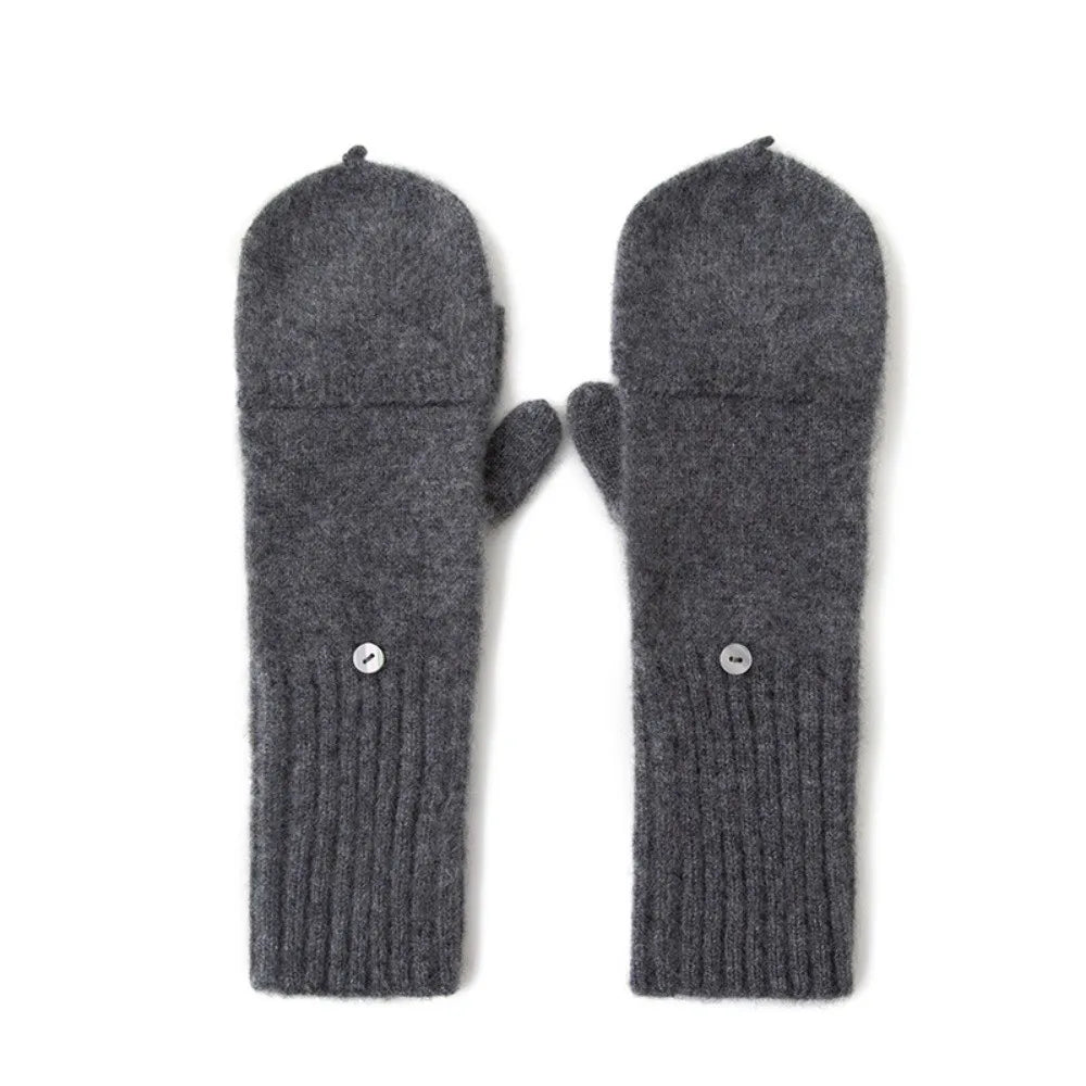 Kaszmirowe rękawiczki z klapą Unisex