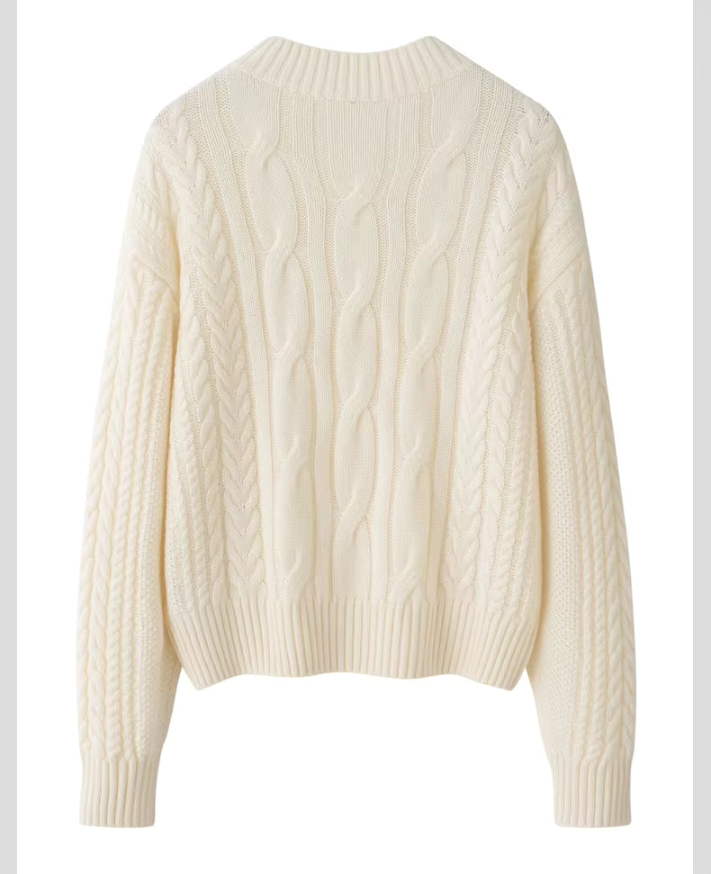 Beżowy kaszmirowy sweter 100% kaszmir