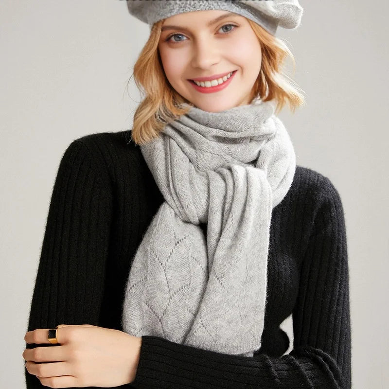 Ażurowy szalik 100% wełny