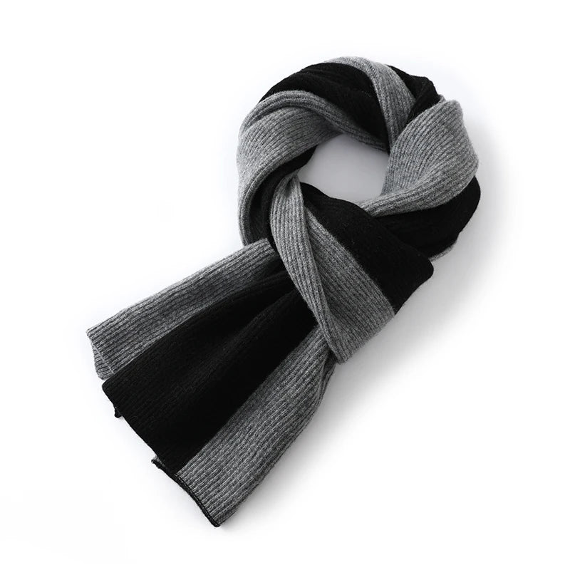 Dwukolorowy wełniany szalik