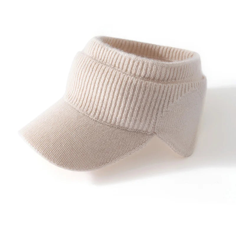 Kaszmirowa czapka z daszkiem