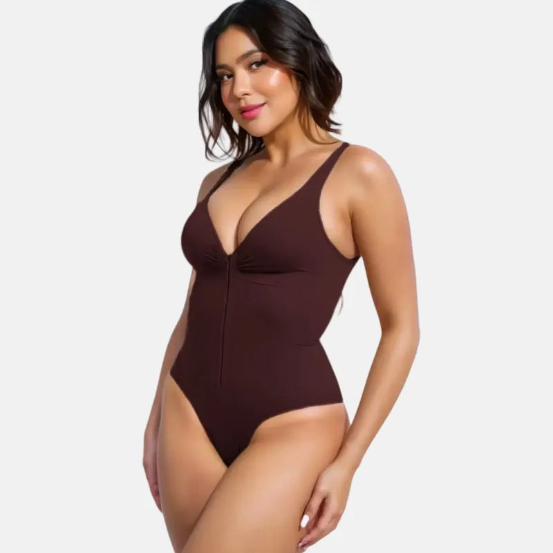 Bezszwowe body modelujące z zamkiem błyskawicznym