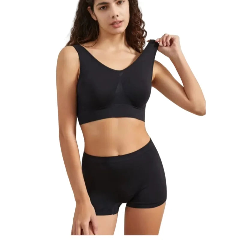 Miękki bezszwowy zestaw bielizny top i szorty