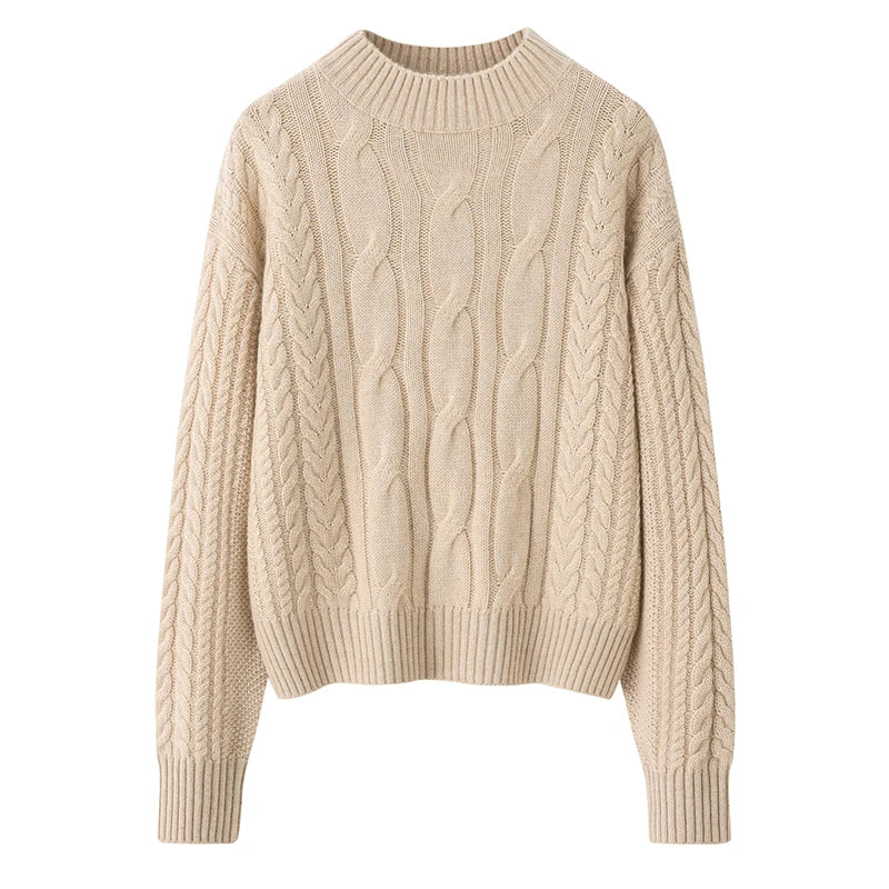 Beżowy kaszmirowy sweter 100% kaszmir