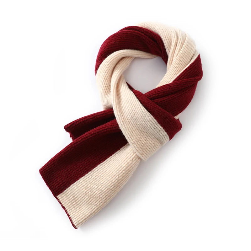 Dwukolorowy wełniany szalik