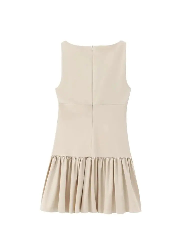 Sukienka mini z falbanką i kokardkami