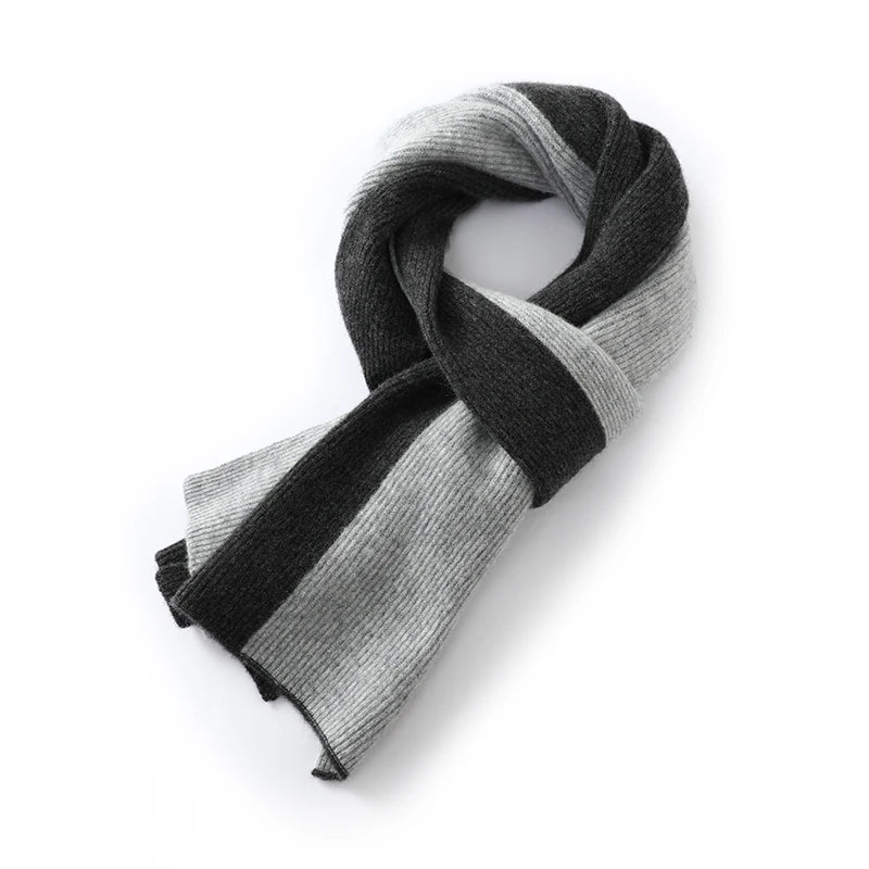 Dwukolorowy wełniany szalik