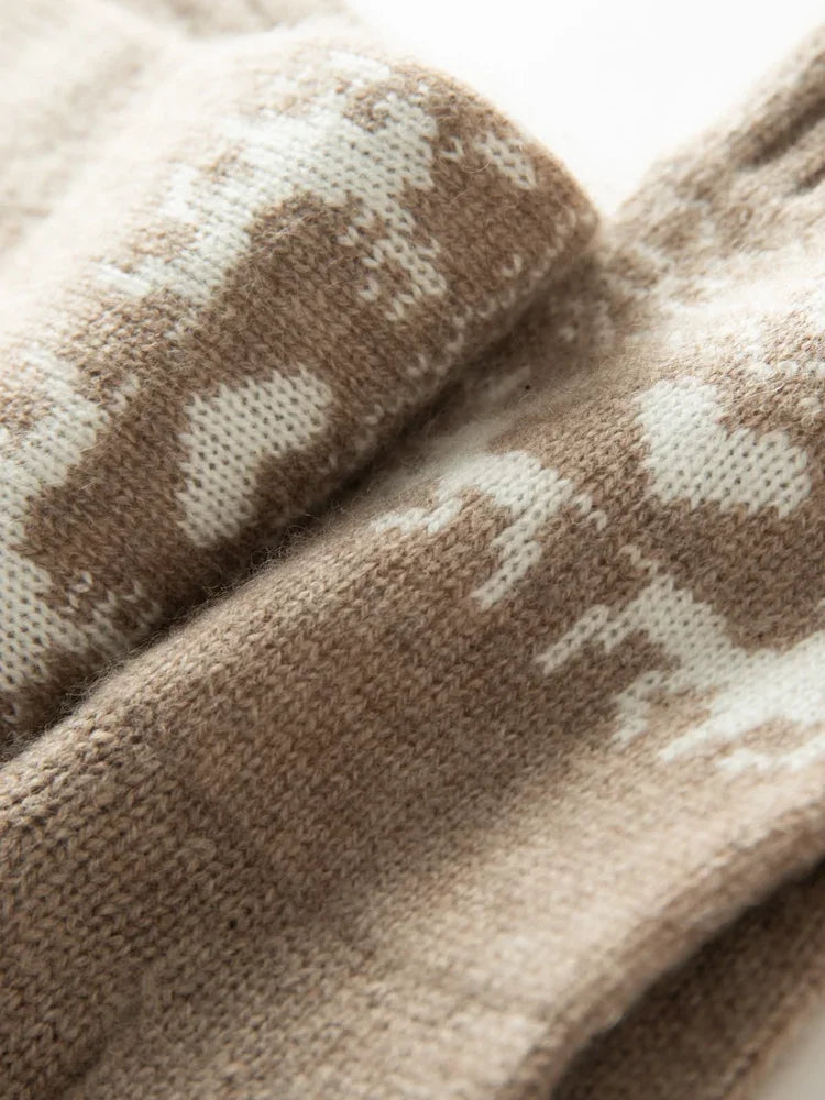 Kaszmirowe rękawiczki z norweskim wzorem