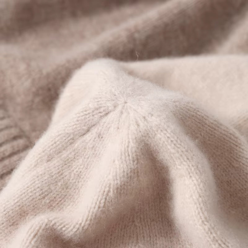 Damska beżowa czapka dwuwarstwowa 100% wełny