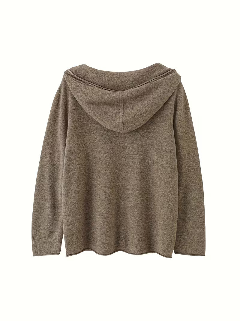 Damski wełniany kardigan z kapturem