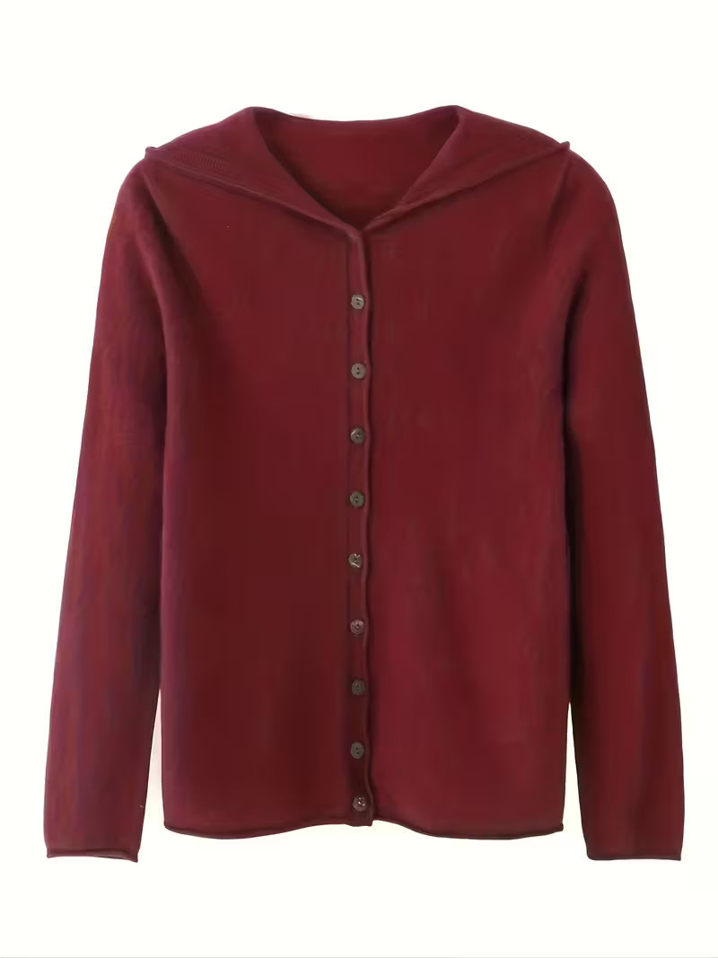 Damski wełniany kardigan z kapturem